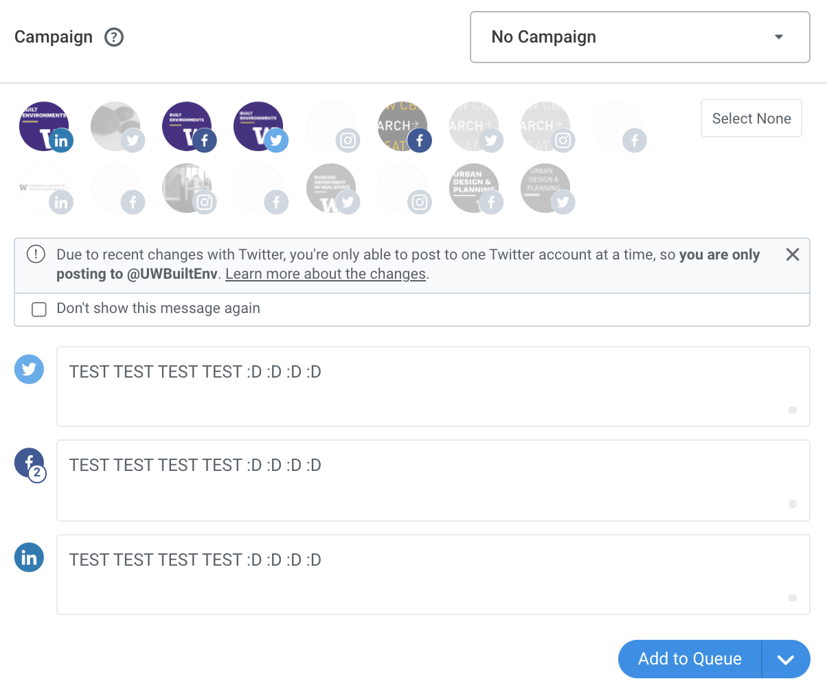 Adding your post copy into Buffer