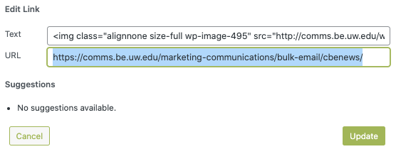 example of updating a broken link