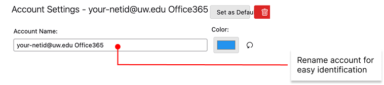 2nd Account – change account name