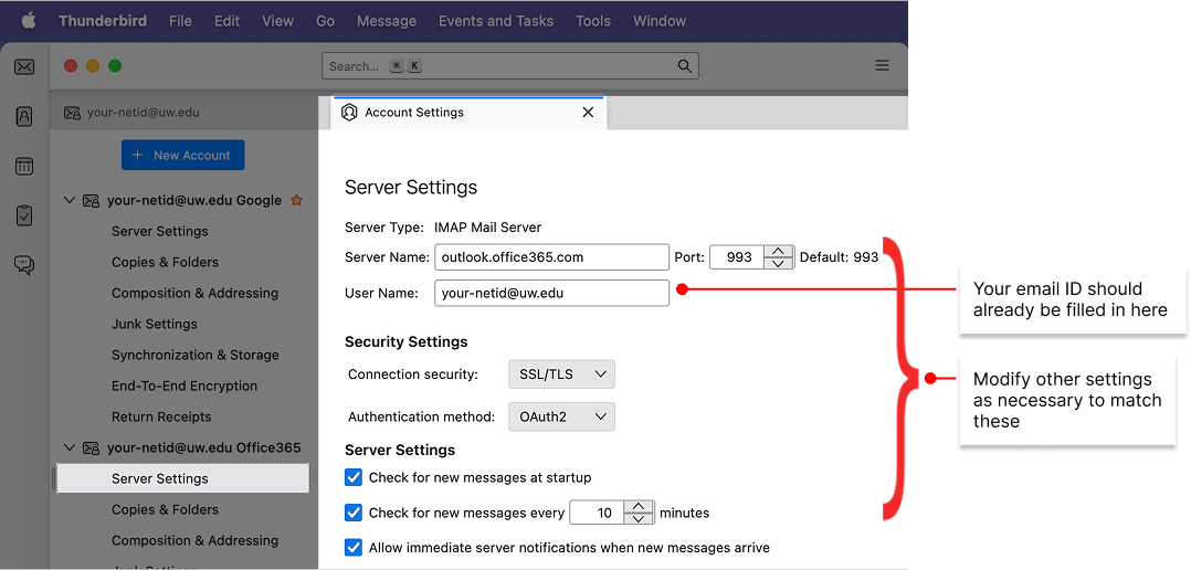 Office 365 mail server settings