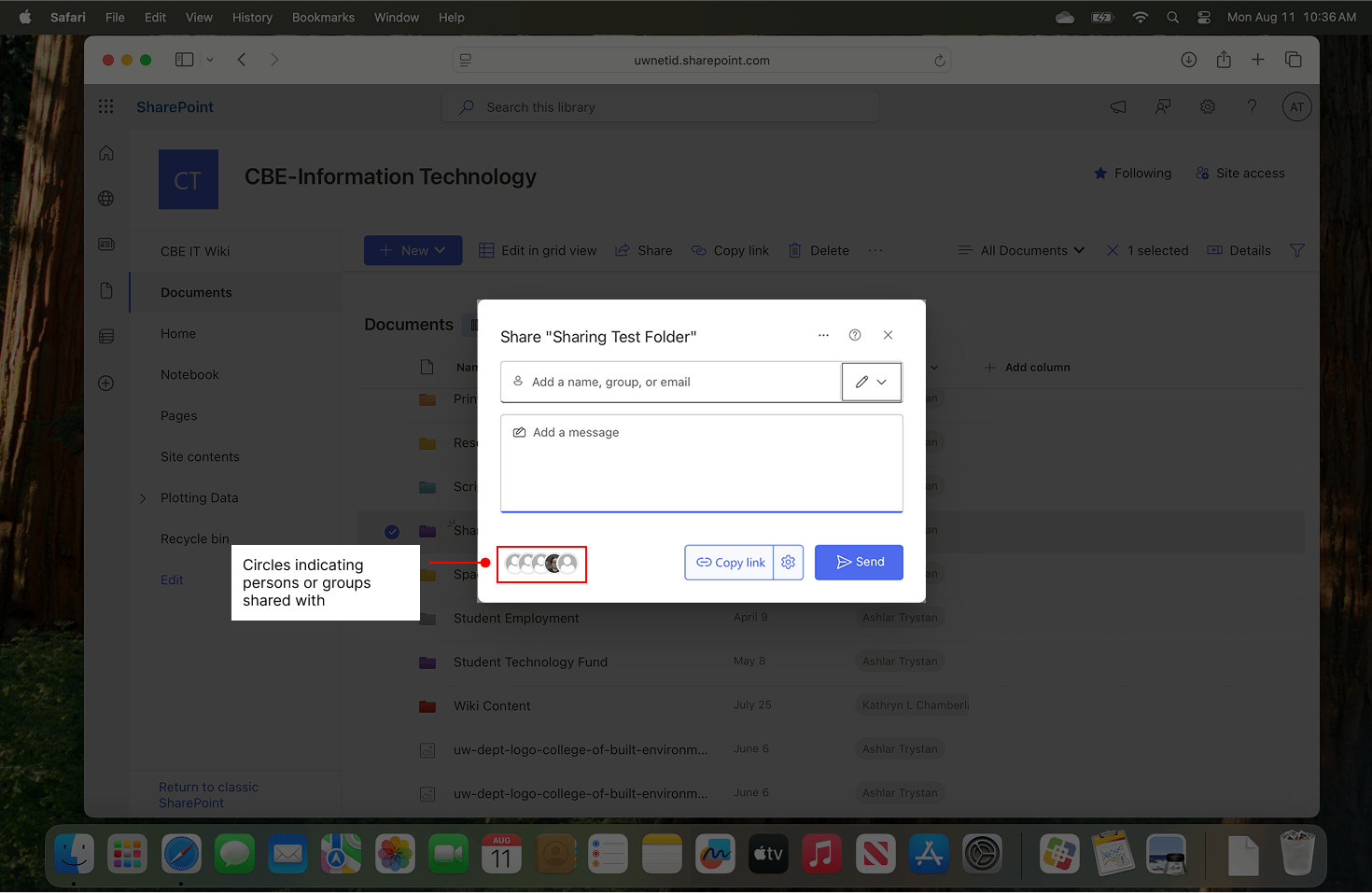 Indicate of being shared already.