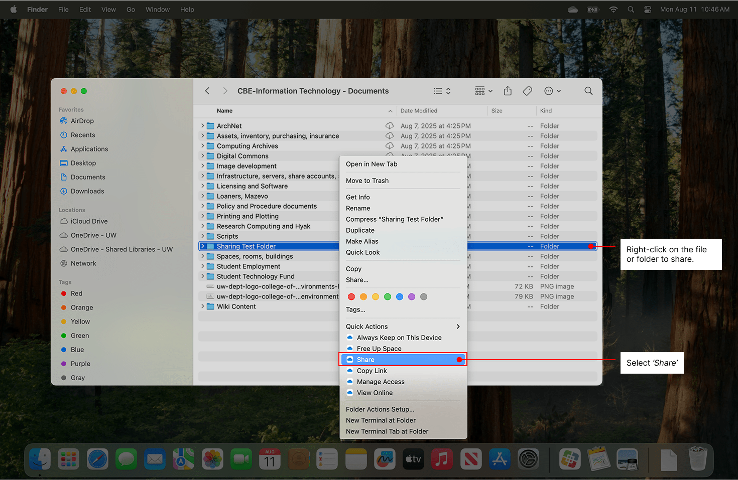 How to share within macOS