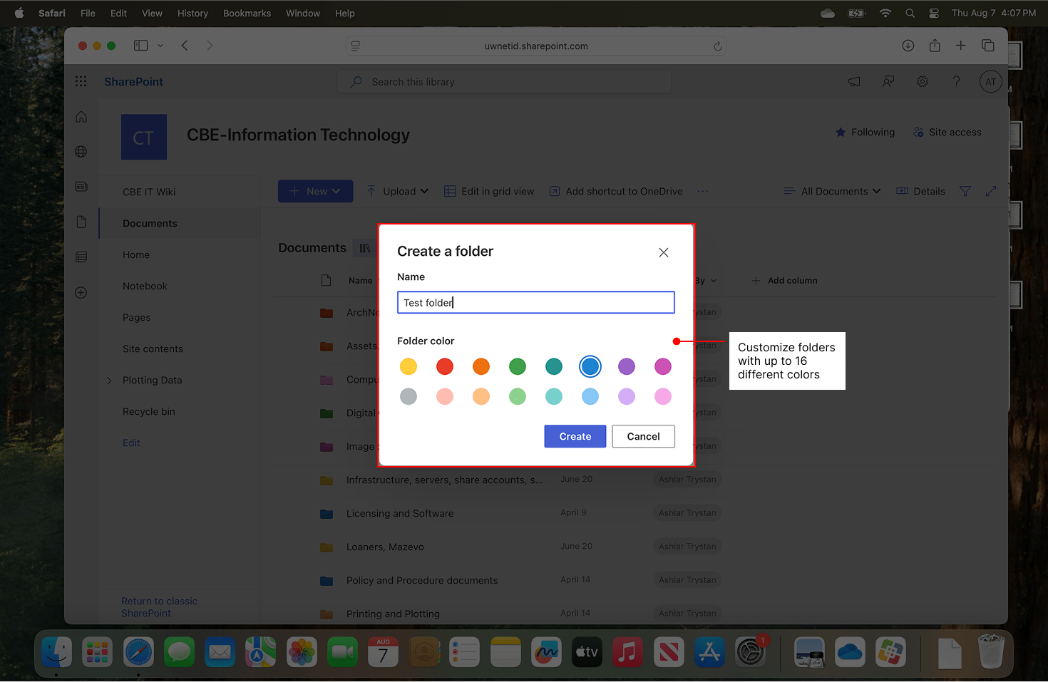 Customize colors of folder